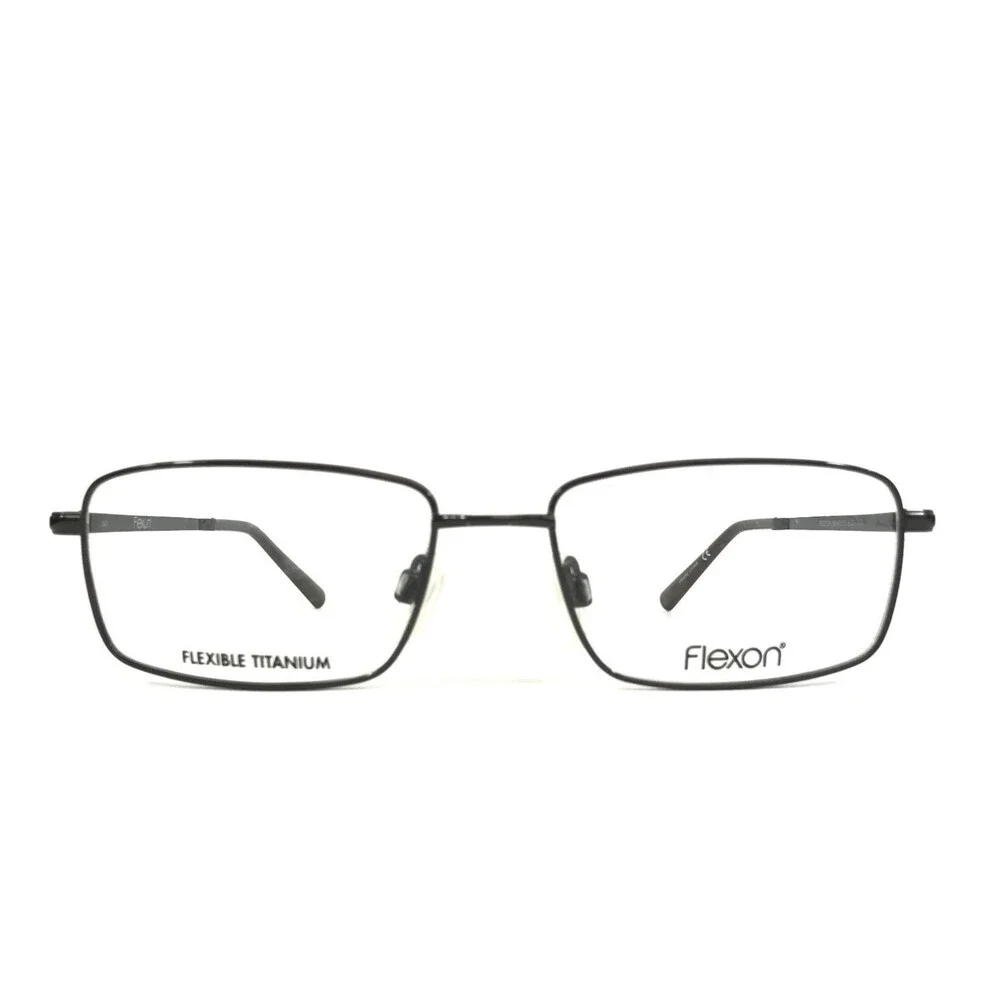 Flexon Eyeglasses Frames BENEDICT 600 033 Shiny Gunmetal Rectangular 53-17-140